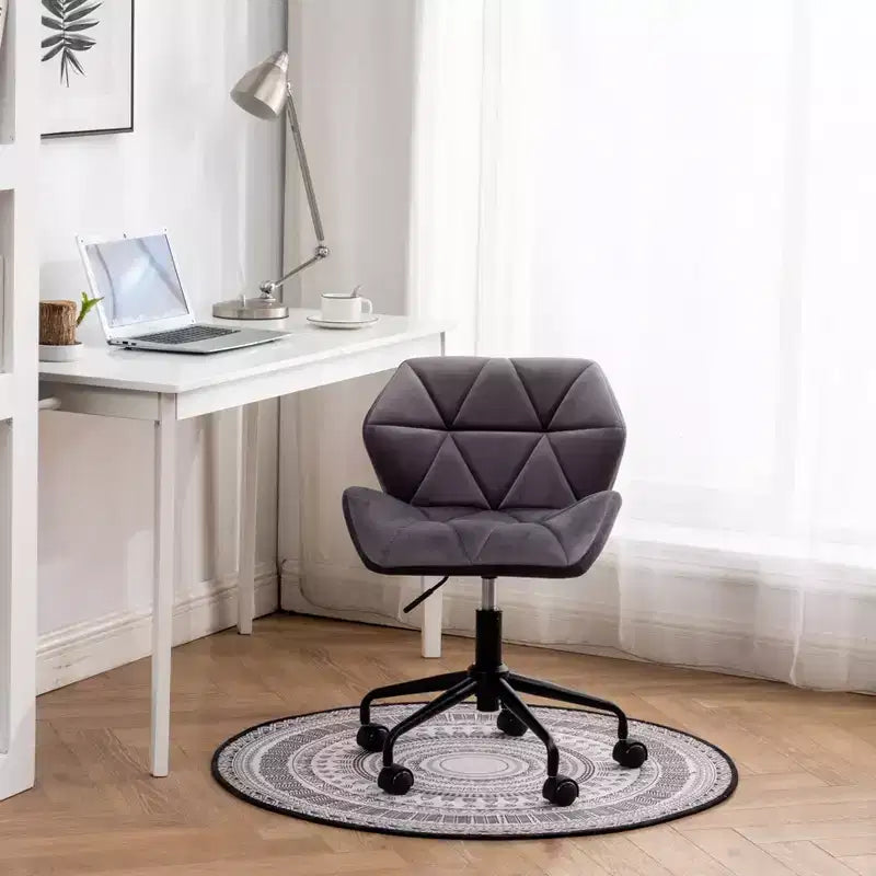 Sillón de oficina giratorio ajustable Roundhill Furniture Eldon con capitoné de diamante, gris