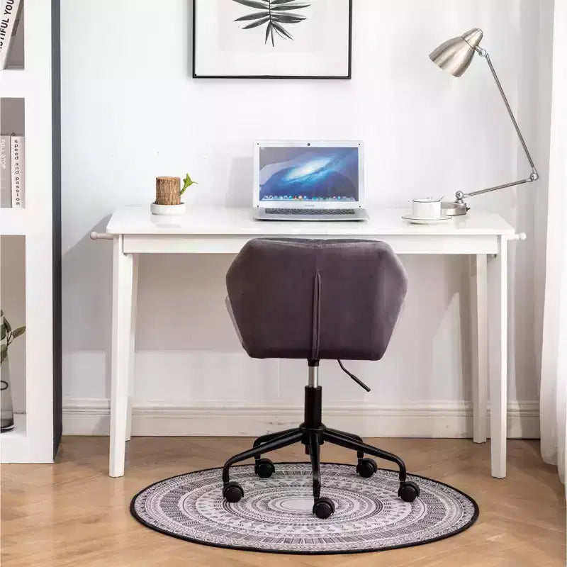 Sillón de oficina giratorio ajustable Roundhill Furniture Eldon con capitoné de diamante, gris
