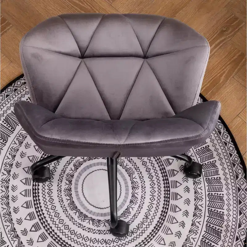 Sillón de oficina giratorio ajustable Roundhill Furniture Eldon con capitoné de diamante, gris