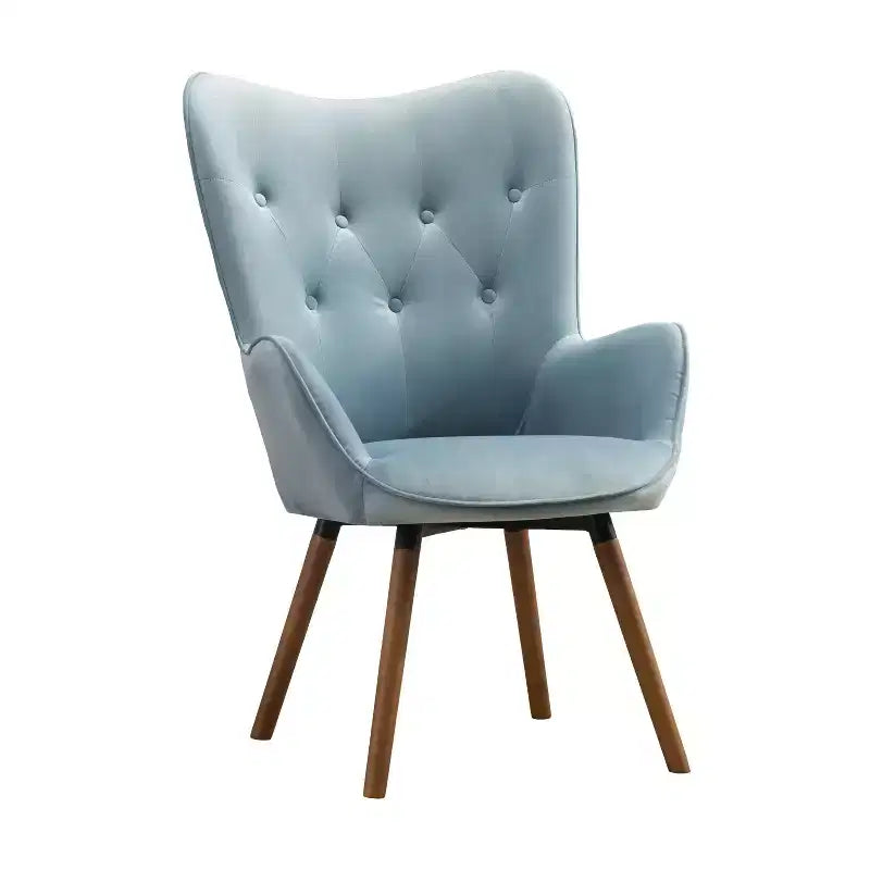 Sillón decorativo Doarnin de terciopelo sedoso contemporáneo con respaldo de botones de Roundhill Furniture, azul