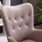 Roundhill Furniture Doarnin Sillón decorativo contemporáneo de terciopelo sedoso con botones y respaldo capitoné, chocolate