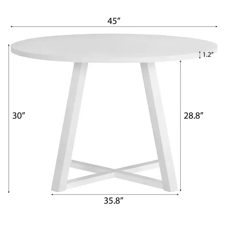 Juego de comedor redondo Evatt de 5 piezas de Roundhill Furniture, mesa redonda de madera con 4 sillas