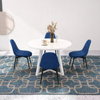 Juego de comedor redondo Evatt de 5 piezas de Roundhill Furniture, mesa redonda de madera con 4 sillas