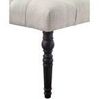 Banco de comedor tapizado con patas torneadas de tela Leviton de Roundhill Furniture, beige