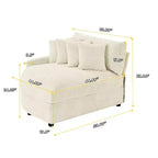 Sofá seccional de pana de Hyleory con chaise longue izquierda y derecha extragrande con 8 almohadas, sofá convertible tapizado