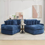 Sofá seccional de pana de Hyleory con chaise longue izquierda y derecha extragrande con 8 almohadas, sofá convertible tapizado