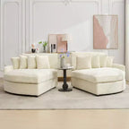 Sofá seccional de pana de Hyleory con chaise longue izquierda y derecha extragrande con 8 almohadas, sofá convertible tapizado