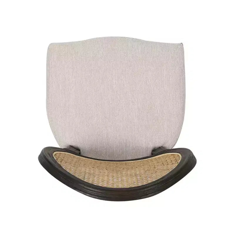Christopher Knight Home Sillas de comedor Govan tapizadas de madera y caña (juego de 2), beige/marrón natural/marrón oscuro