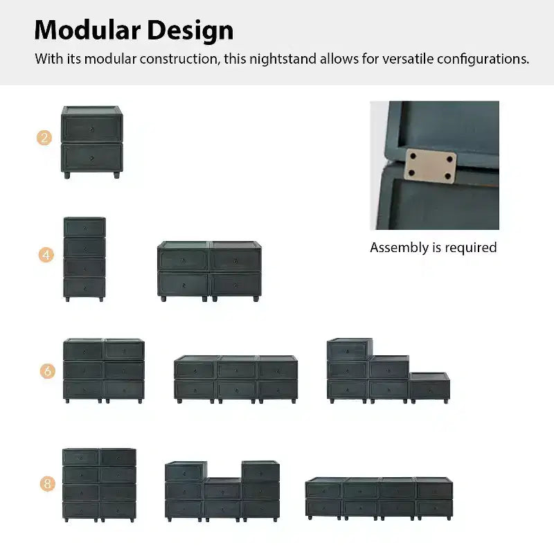 Oddone 2 - Juego de 2 mesas auxiliares con cajones de diseño modular | ART OF LIVING DESIGNS