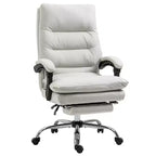 Sillón de oficina Vinsetto con masaje vibratorio, respaldo reclinable, reposapiés, cómoda silla de ordenador de microfibra