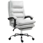 Sillón de oficina Vinsetto con masaje vibratorio, respaldo reclinable, reposapiés, cómoda silla de ordenador de microfibra
