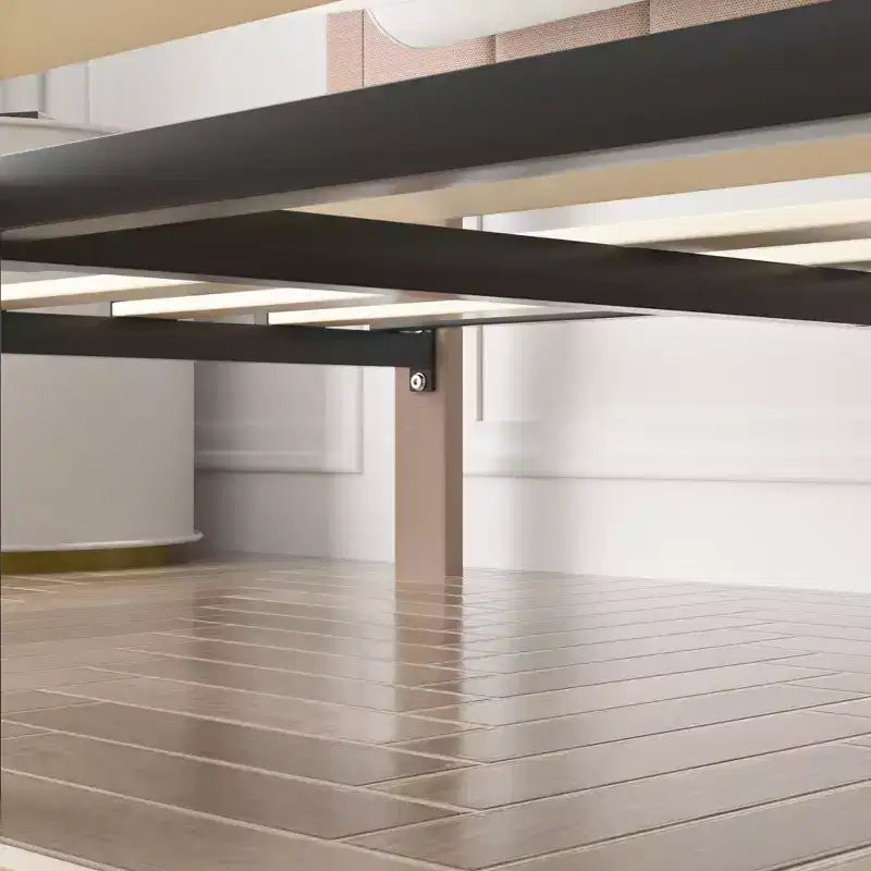 VECELO Base de cama tamaño Queen/Matrimonial con cajones de almacenamiento y puertos de carga, base de cama de plataforma tapizada con cabecero ajustable, beige