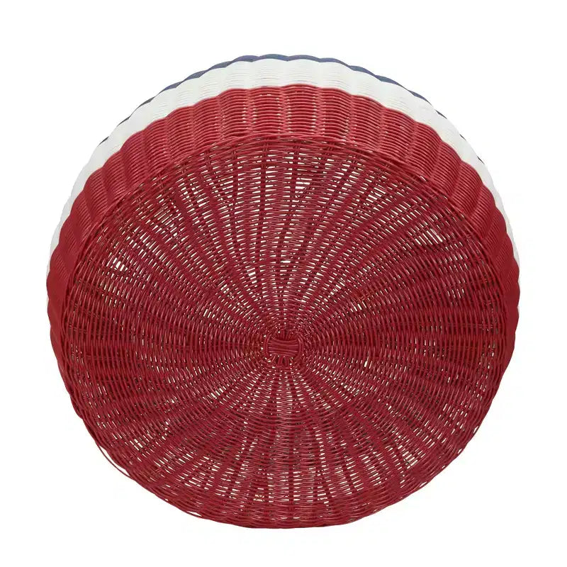 Mesa otomana de resina tejida a mano