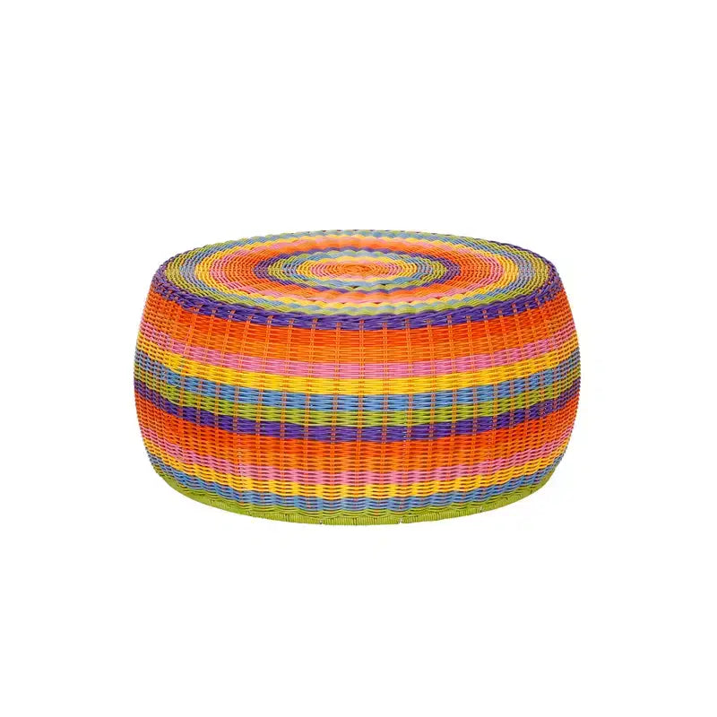 Mesa otomana de resina tejida a mano