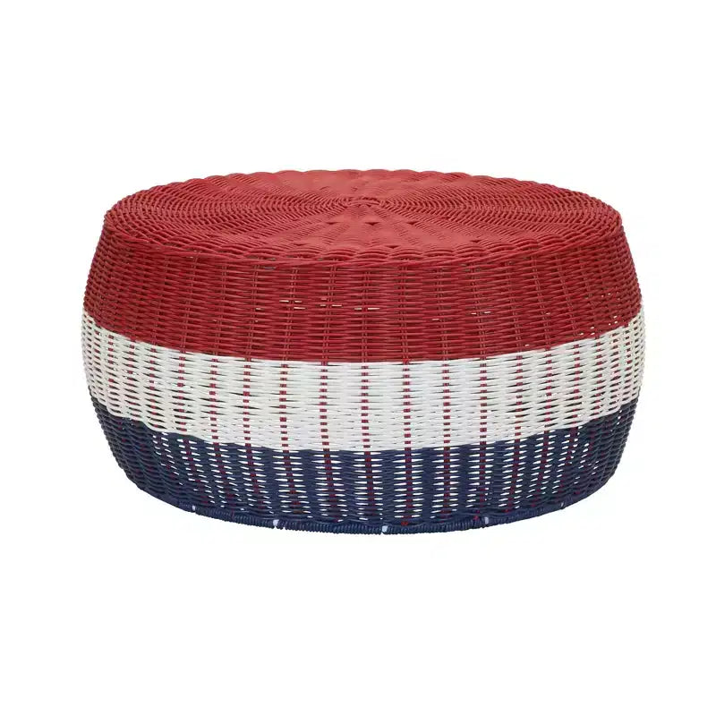 Mesa otomana de resina tejida a mano