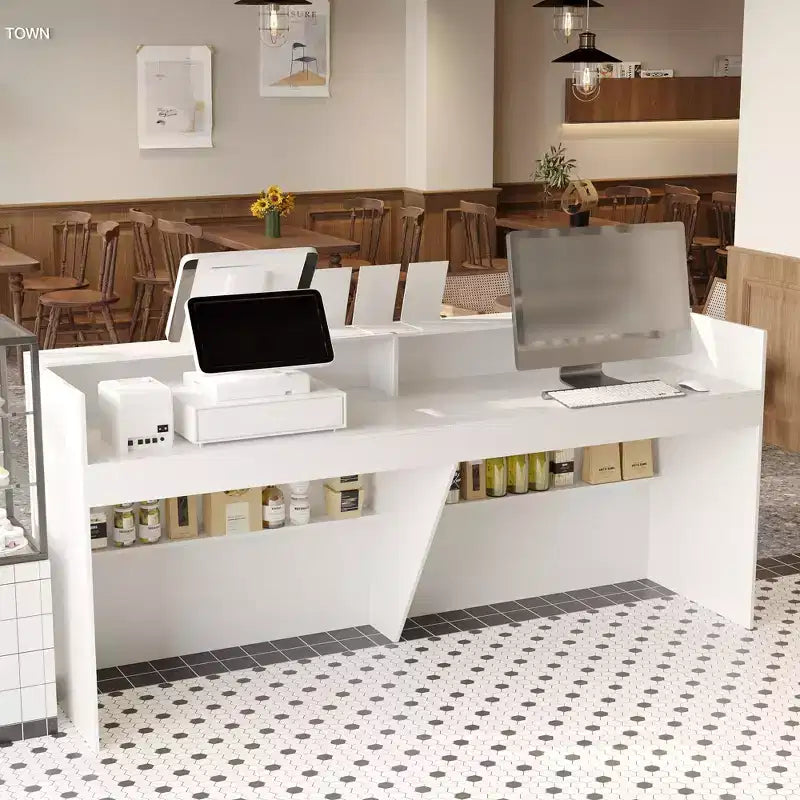Mostrador de recepción moderno blanco Famapy