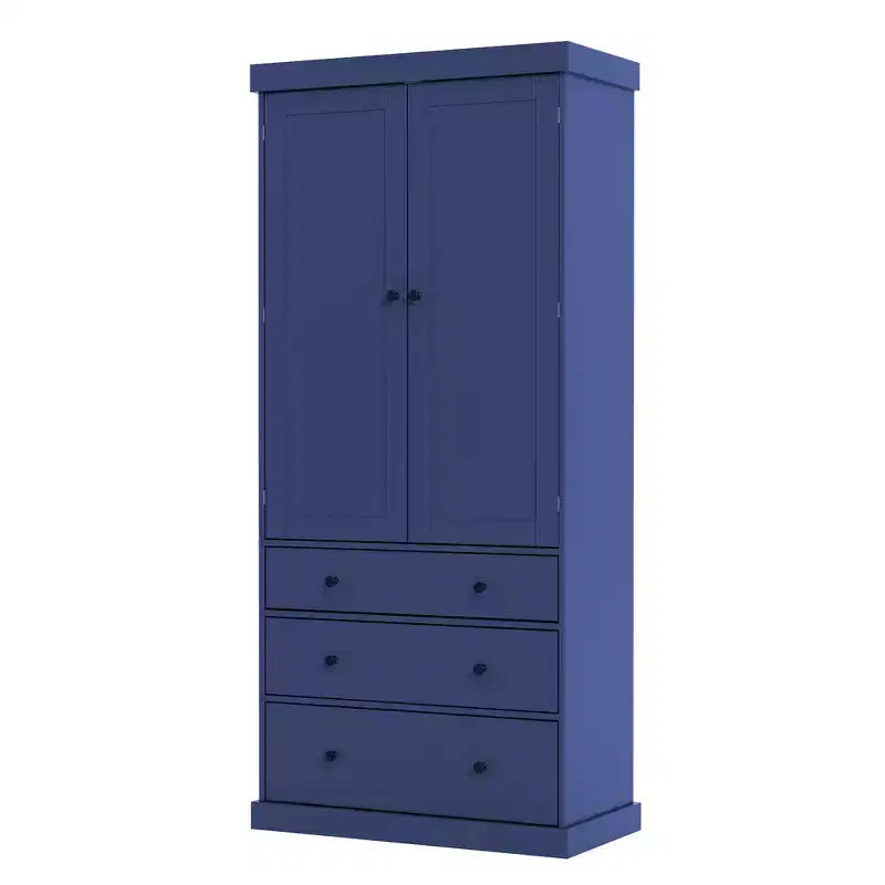 Organizador de despensa de cocina independiente Whisen, gabinete con 3 estantes ajustables, 3 cajones, 8 estantes interiores en las puertas