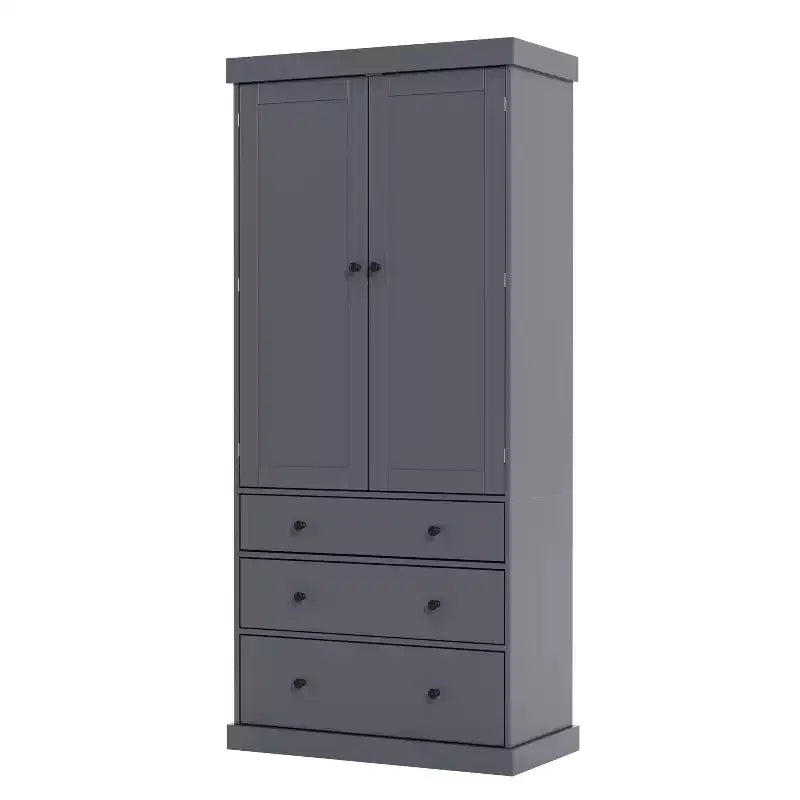 Organizador de despensa de cocina independiente Whisen, gabinete con 3 estantes ajustables, 3 cajones, 8 estantes interiores en las puertas