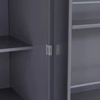 Organizador de despensa de cocina independiente Whisen, gabinete con 3 estantes ajustables, 3 cajones, 8 estantes interiores en las puertas