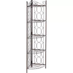 Mueble esquinero de 5 estantes de metal color cobre cepillado marca Kings Brand