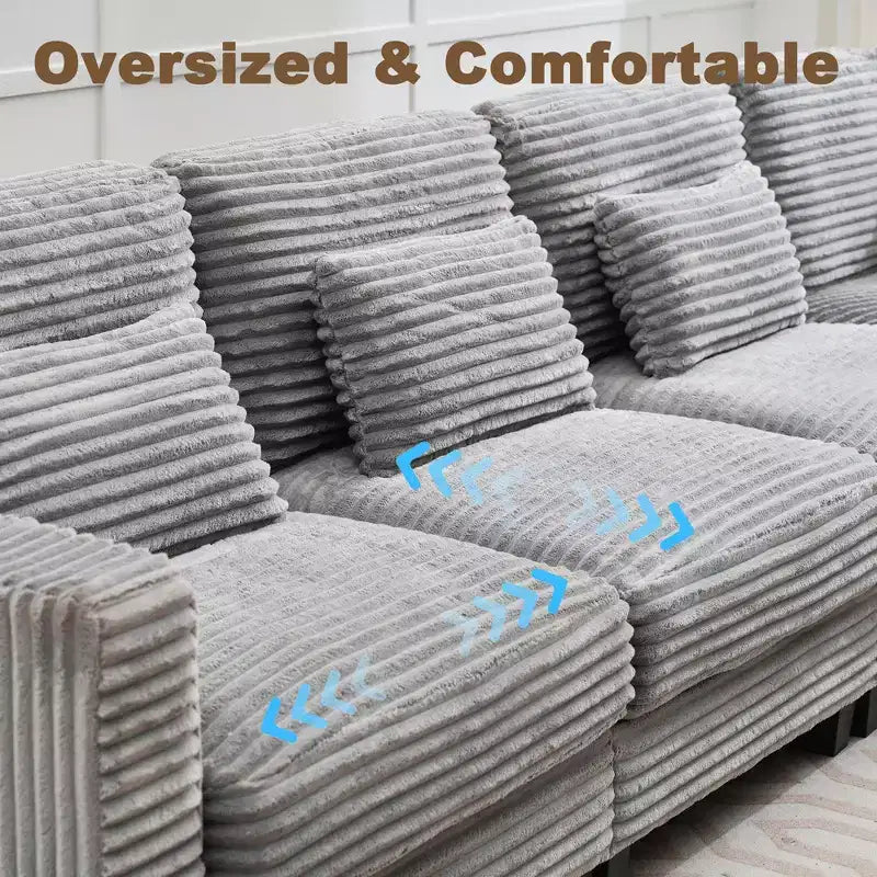 HYLEORY Sofá seccional, muebles de interior Sofá seccional modular convertible de pana para sala de estar