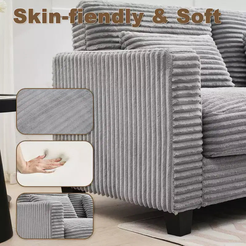 HYLEORY Sofá seccional, muebles de interior Sofá seccional modular convertible de pana para sala de estar