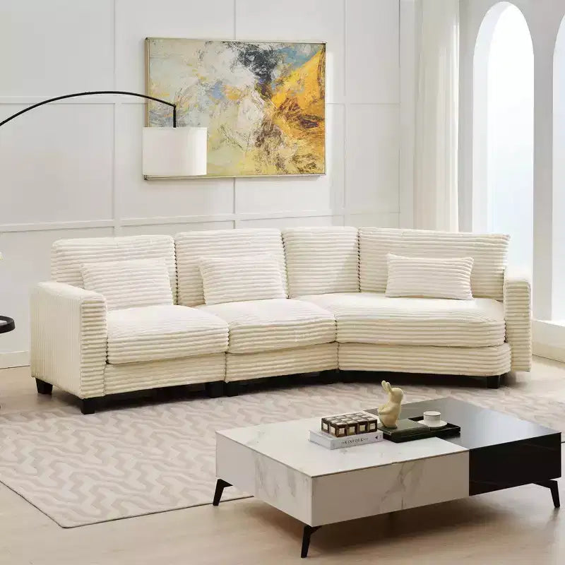 HYLEORY Sofá seccional, muebles de interior Sofá seccional modular convertible de pana para sala de estar