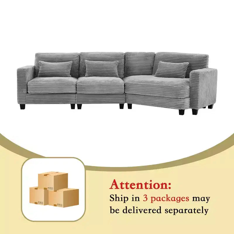 HYLEORY Sofá seccional, muebles de interior Sofá seccional modular convertible de pana para sala de estar