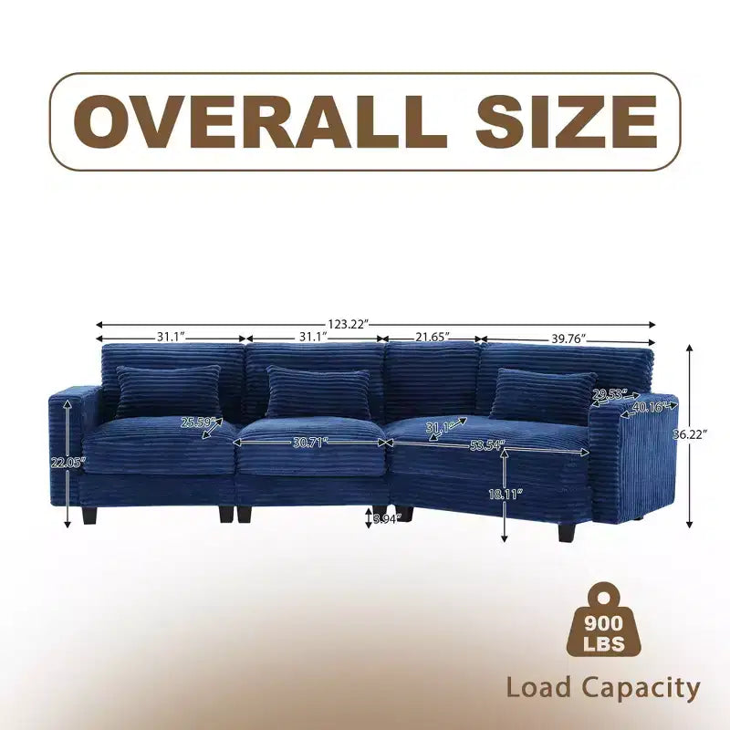 HYLEORY Sofá seccional, muebles de interior Sofá seccional modular convertible de pana para sala de estar