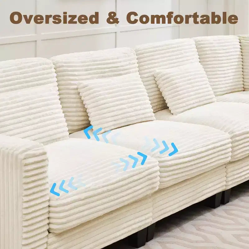 HYLEORY Sofá seccional, muebles de interior Sofá seccional modular convertible de pana para sala de estar