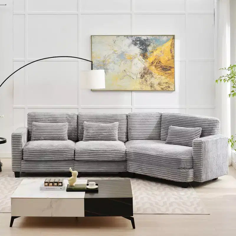 HYLEORY Sofá seccional, muebles de interior Sofá seccional modular convertible de pana para sala de estar