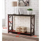 Kings Brand Furniture - Mesa Consola de Sofá de Madera con Acabado en Cerezo Oscuro y Estante de Almacenamiento para Recibidor, Vestíbulo, Sala de Estar