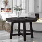 Mesa de comedor Whisen Farmhouse con base en forma de X de 4 patas y extensión de 40.6 cm