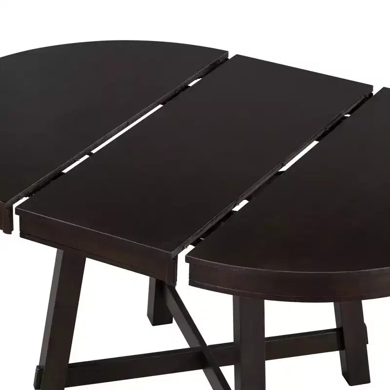 Mesa de comedor Whisen Farmhouse con base en forma de X de 4 patas y extensión de 40.6 cm