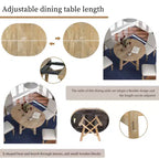 Mesa de comedor Whisen Farmhouse con base en forma de X de 4 patas y extensión de 40.6 cm
