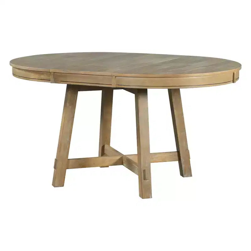 Mesa de comedor Whisen Farmhouse con base en forma de X de 4 patas y extensión de 40.6 cm