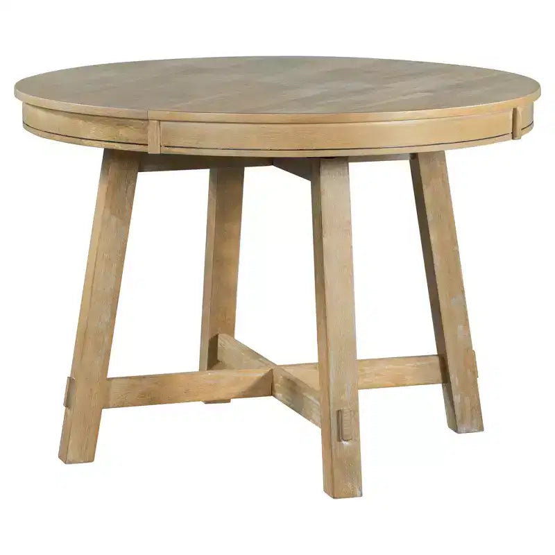 Mesa de comedor Whisen Farmhouse con base en forma de X de 4 patas y extensión de 40.6 cm
