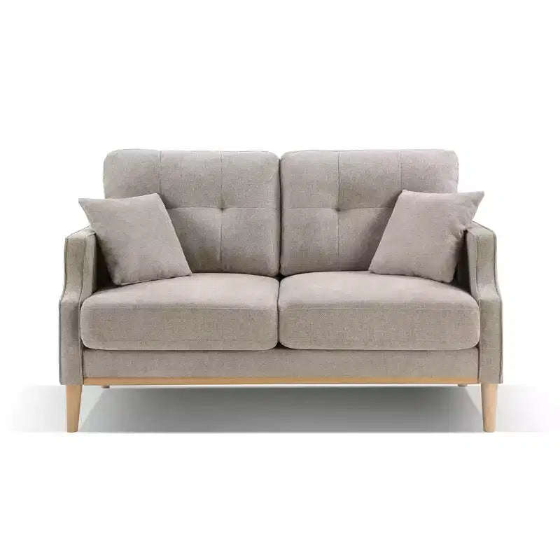 Sofá de 2 plazas GDFStudio Camain de 56,7" con patas de madera, acolchado capitoné y resistente al agua