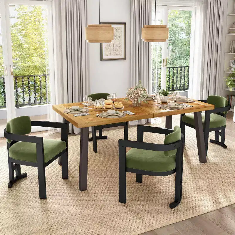 Christopher Knight Home Luna Sillas de comedor modernas de madera de abedul tapizadas (juego de 4)