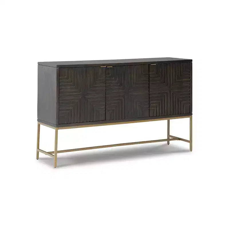 Signature Design by Ashley Contemporary Elinmore Accent Cabinet Brown/Gold Finish