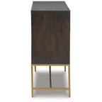 Mueble decorativo contemporáneo Elinmore de Signature Design by Ashley, acabado marrón/dorado