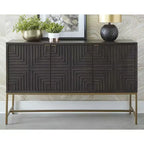 Mueble decorativo contemporáneo Elinmore de Signature Design by Ashley, acabado marrón/dorado