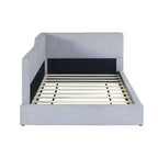 Cama nido tapizada en pana con forma de L, tamaño doble/matrimonial, con dos camas individuales, 4D - ModernLuxe