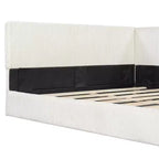 Cama nido tapizada en pana con forma de L, tamaño doble/matrimonial, con dos camas individuales, 4D - ModernLuxe