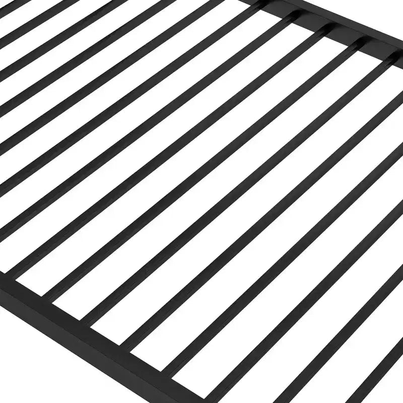 Litera baja doble sobre doble de metal Whisen con escalera y barandilla