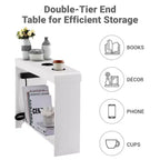 Mesa auxiliar de Home Imports Emporium con puertos USB y tomas de corriente, mesa auxiliar estrecha para dormitorio y sala de estar