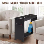 Mesa auxiliar de Home Imports Emporium con puertos USB y tomas de corriente, mesa auxiliar estrecha para dormitorio y sala de estar