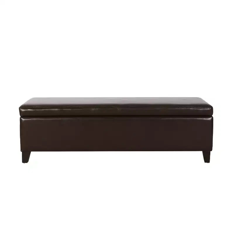 Puf de almacenaje tapizado Christopher Knight Home York de madera de abedul contemporánea