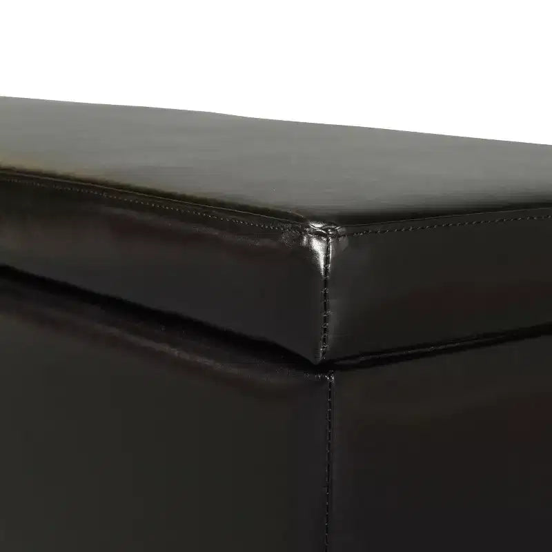 Puf de almacenaje tapizado Christopher Knight Home York de madera de abedul contemporánea