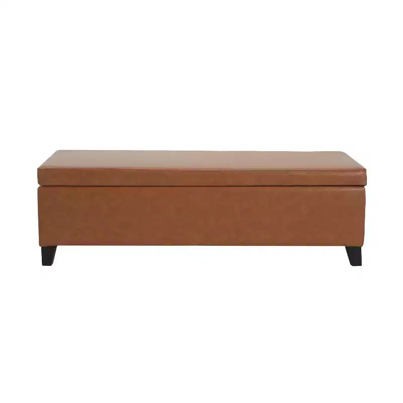 Puf de almacenaje tapizado Christopher Knight Home York de madera de abedul contemporánea